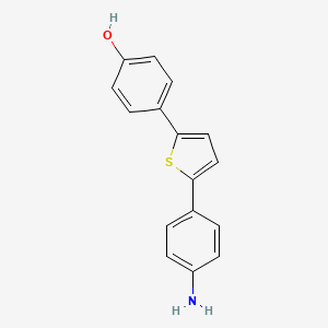 molecular formula C16H13NOS B10843626 4-(5-(4-Aminophenyl)thiophen-2-yl)phenol 