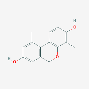 molecular formula C15H14O3 B10843822 4,10-dimethyl-6H-benzo[c]chromene-3,8-diol 