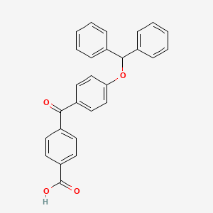 molecular formula C27H20O4 B10843949 4-[4-(Benzhydryloxy)benzoyl]benzoic acid 