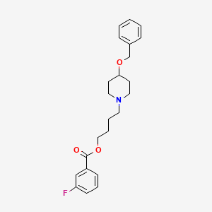 molecular formula C23H28FNO3 B10843997 4-[4-(Benzyloxy)piperidino]butyl-3-fluorobenzoate 