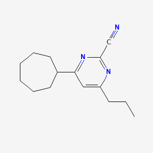 molecular formula C15H21N3 B10844151 4-Cycloheptyl-6-propylpyrimidine-2-carbonitrile 