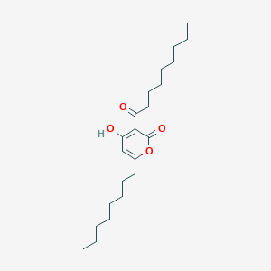 molecular formula C22H36O4 B10844228 4-Hydroxy-3-nonanoyl-6-octyl-pyran-2-one 