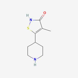 molecular formula C9H14N2OS B10844290 4-Methyl-5-(4-piperidyl)isothiazol-3-ol 