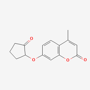 molecular formula C15H14O4 B10844312 4-methyl-7-(2-oxocyclopentyloxy)-2H-chromen-2-one 