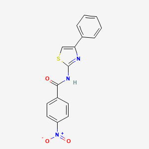 molecular formula C16H11N3O3S B10844360 4-nitro-N-(4-phenyl-1,3-thiazol-2-yl)benzamide 