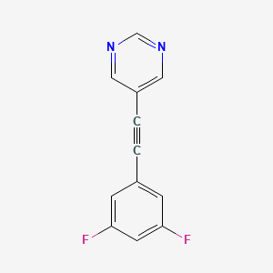 molecular formula C12H6F2N2 B10844376 5-(2-(3,5-Difluorophenyl)ethynyl)pyrimidine 