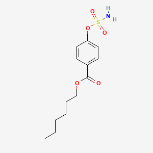 molecular formula C13H19NO5S B10844432 4-Sulfamoyloxy-benzoic acid hexyl ester 