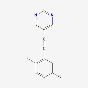 molecular formula C14H12N2 B10844485 5-(2-(2,5-Dimethylphenyl)ethynyl)pyrimidine 