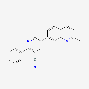 molecular formula C22H15N3 B10844513 5-(2-Methylquinolin-7-yl)-2-phenylnicotinonitrile 