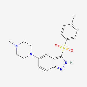 molecular formula C19H22N4O2S B10844569 5-(4-Methylpiperazin-1-yl)-3-tosyl-1H-indazole 