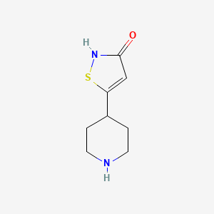 molecular formula C8H12N2OS B10844589 5-(Piperidin-4-yl)isothiazol-3-ol 