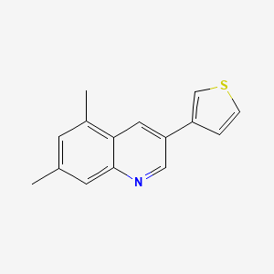 molecular formula C15H13NS B10844638 5,7-Dimethyl-3-thiophen-3-yl-quinoline 