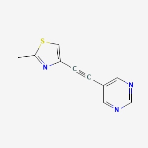 molecular formula C10H7N3S B10844649 5-[(2-Methyl-4-thiazolyl)ethynyl]pyrimidine 