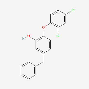 molecular formula C19H14Cl2O2 B10844680 5-Benzyl-2-(2,4-dichlorophenoxy)phenol 