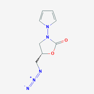 molecular formula C8H9N5O2 B10844681 5-Azidomethyl-3-pyrrol-1-yl-oxazolidin-2-one 