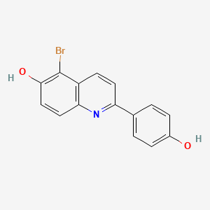 molecular formula C15H10BrNO2 B10844701 5-Bromo-2-(4-hydroxy-phenyl)-quinolin-6-ol 