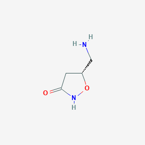 molecular formula C4H8N2O2 B10844718 (5R)-5-(aminomethyl)-1,2-oxazolidin-3-one 