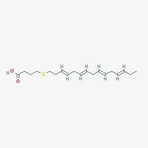 molecular formula C19H30O2S B10844989 4-[(3E,6E,9E,12E)-pentadeca-3,6,9,12-tetraenyl]sulfanylbutanoic acid 