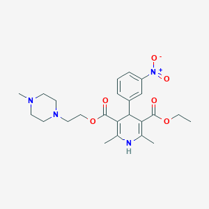 molecular formula C24H32N4O6 B108452 3-O-ethyl 5-O-[2-(4-methylpiperazin-1-yl)ethyl] 2,6-dimethyl-4-(3-nitrophenyl)-1,4-dihydropyridine-3,5-dicarboxylate CAS No. 797013-83-3