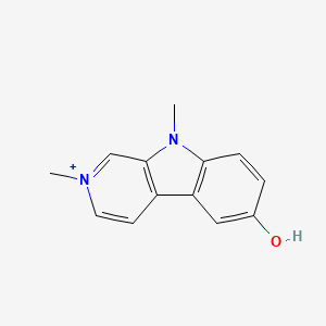 molecular formula C13H13N2O+ B10845284 6-hydroxy-2,9-dimethyl-9H-beta-carbolin-2-ium 