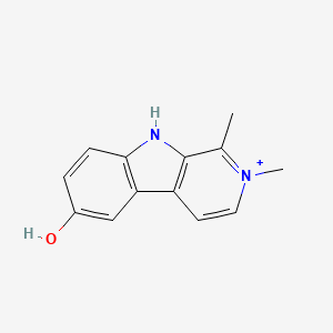 molecular formula C13H13N2O+ B10845295 6-hydroxy-1,2-dimethyl-9H-beta-carbolin-2-ium 