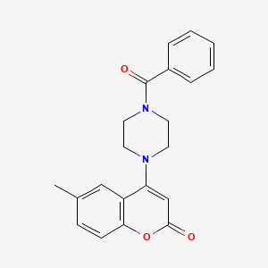 molecular formula C21H20N2O3 B10845364 6-Methyl-4-(4-benzoylpiperazin-1-yl)coumarin 