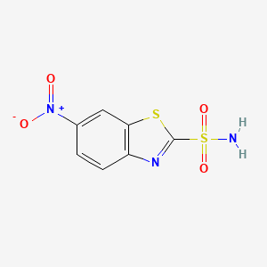 molecular formula C7H5N3O4S2 B10845383 6-Nitro-2-benzothiazolesulfonamide CAS No. 94641-10-8