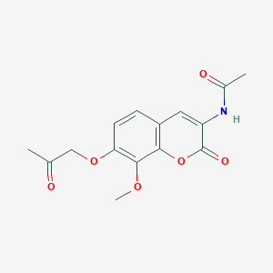 molecular formula C15H15NO6 B10845537 7-Acetonyloxy-3-acetylamino-8-methoxycoumarin 