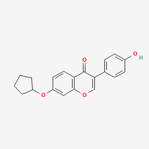 molecular formula C20H18O4 B10845564 7-Cyclopentyloxy-3-(4-hydroxyphenyl)chromen-4-one 