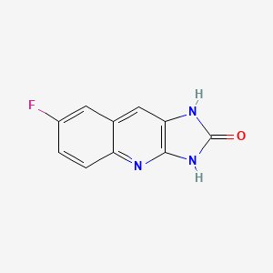 molecular formula C10H6FN3O B10845575 7-Fluoro-1,3-dihydro-imidazo[4,5-b]quinolin-2-one 