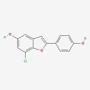 7-Chloro-2-(4-hydroxy-phenyl)-benzofuran-5-ol