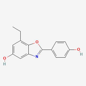 molecular formula C15H13NO3 B10845597 7-Ethyl-2-(4-hydroxy-phenyl)-benzooxazol-5-ol 