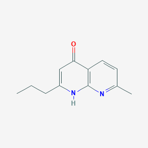 molecular formula C12H14N2O B10845668 1,8-Naphthyridin-4-ol, 7-methyl-2-propyl- CAS No. 718624-73-8