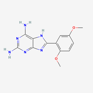 molecular formula C13H14N6O2 B10845706 8-(2,5-dimethoxyphenyl)-9H-purine-2,6-diamine 