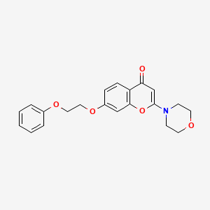 molecular formula C21H21NO5 B10845723 7-Phenyloxyethoxy-2-morpholin-4-yl-chromen-4-one 