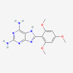 molecular formula C14H16N6O3 B10845742 8-(2,4,6-trimethoxyphenyl)-9H-purine-2,6-diamine 