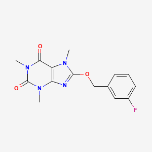 molecular formula C15H15FN4O3 B10845763 8-(3-Fluorobenzyloxy)caffeine 