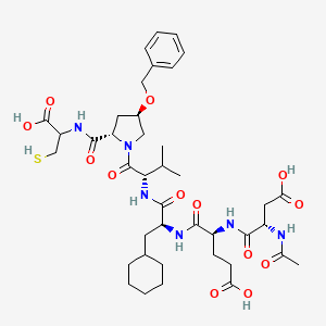 molecular formula C40H58N6O13S B10845782 AcAsp-Glu-Cha-Val-Prb-Cys 