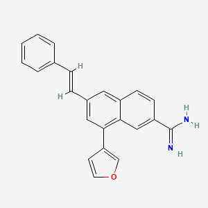 molecular formula C23H18N2O B10845864 8-Furan-3-yl-6-styryl-naphthalene-2-carboxamidine 