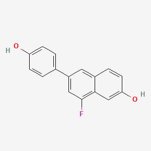 molecular formula C16H11FO2 B10845882 8-Fluoro-6-(4-hydroxy-phenyl)-naphthalen-2-ol 