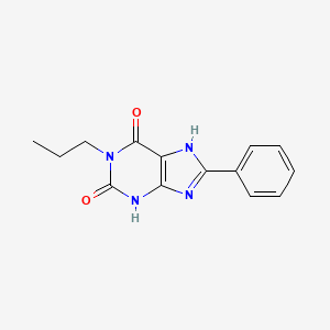 molecular formula C14H14N4O2 B10845963 8-Phenyl-1-propyl-3,7-dihydro-purine-2,6-dione 