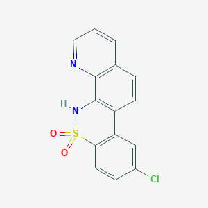 molecular formula C15H9ClN2O2S B10846070 9-chloro-5H-6-thia-4,5-diaza-chrysene 6,6-dioxide 