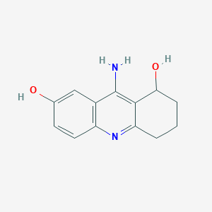 molecular formula C13H14N2O2 B10846071 9-Amino-1,2,3,4-tetrahydro-acridine-1,7-diol 