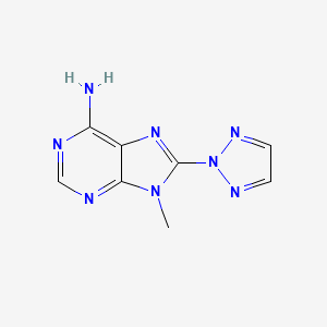 molecular formula C8H8N8 B10846091 9-Methyl-8-[1,2,3]triazol-2-yl-9H-purin-6-ylamine CAS No. 496955-70-5