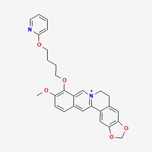 molecular formula C28H27N2O5+ B10846096 9-O-[3-(2-Pyridinoxyl)butyl]-berberine bromide 