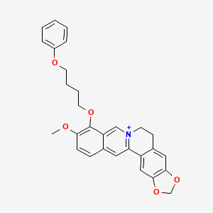 molecular formula C29H28NO5+ B10846121 9-O-[4-(Phenylol-1-yloxy)butyl]berberine bromide 