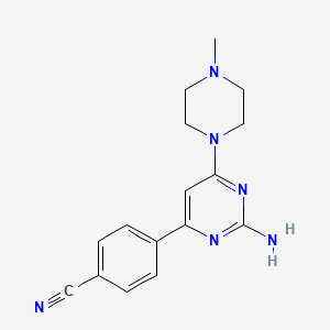 4-[2-Amino-6-(4-methylpiperazin-1-yl)pyrimidin-4-yl]benzonitrile