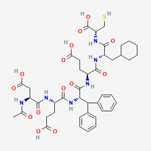 molecular formula C43H56N6O14S B10846153 AcAsp-Glu-Dif-Glu-Cha-Cys 