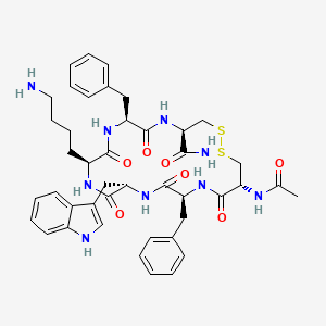 molecular formula C43H53N9O7S2 B10846175 Ac-[CFWKFC]-NH2 