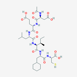 molecular formula C35H58N6O12S B10846182 AcAsp-D-Gla-Leu-Ile-Cha-Cys 